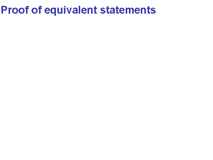 Proof of equivalent statements 