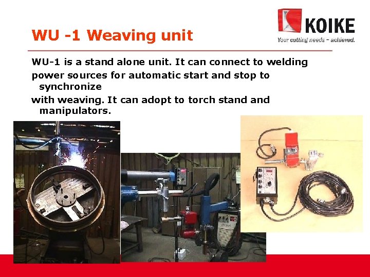 WU -1 Weaving unit WU-1 is a stand alone unit. It can connect to