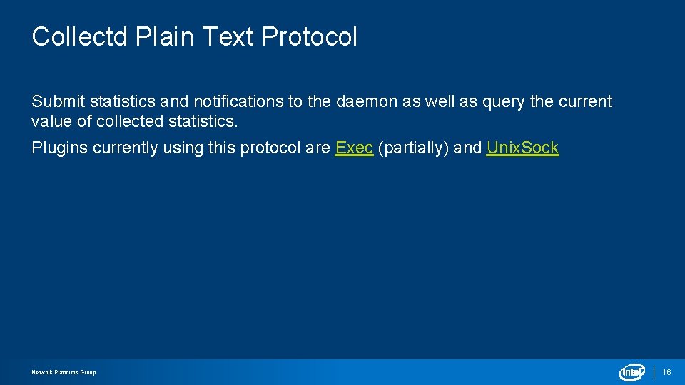 Collectd Plain Text Protocol Submit statistics and notifications to the daemon as well as