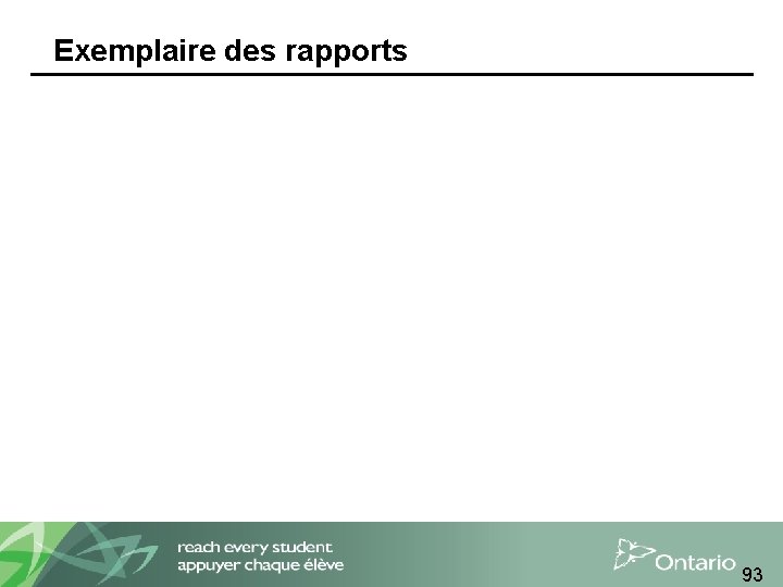 Exemplaire des rapports 93 