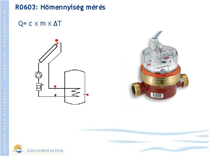 R 0603: Hőmennyiség mérés Q= c x m x ΔT 