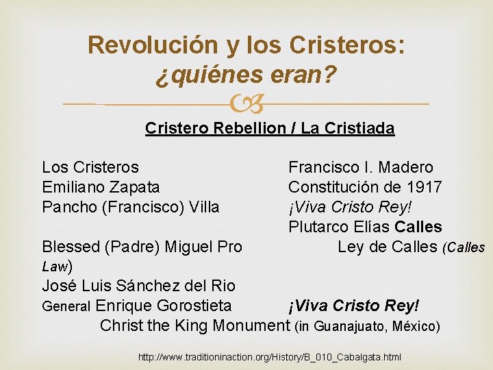 Revolución y los Cristeros: ¿quiénes eran? Cristero Rebellion / La Cristiada Los Cristeros Emiliano