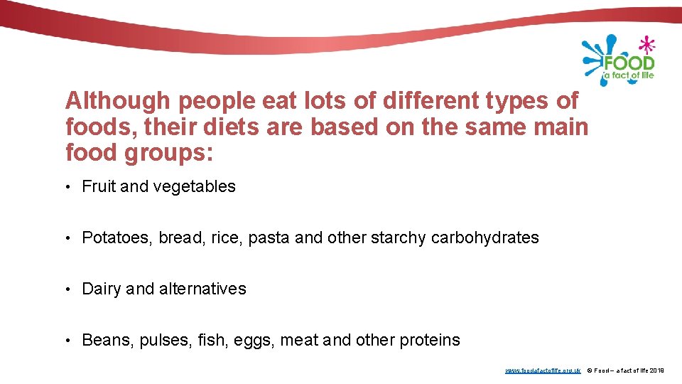 Although people eat lots of different types of foods, their diets are based on