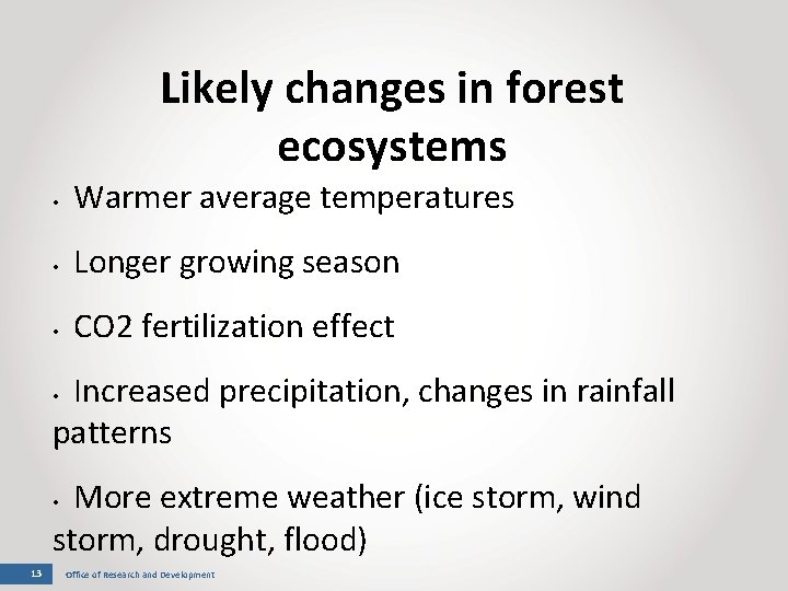 Climate Change and its impact on Forests in