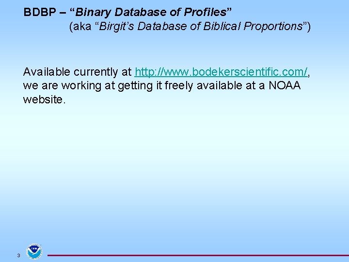 BDBP – “Binary Database of Profiles” (aka “Birgit’s Database of Biblical Proportions”) Available currently