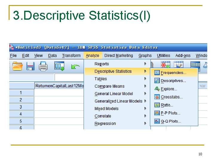 3. Descriptive Statistics(I) 10 