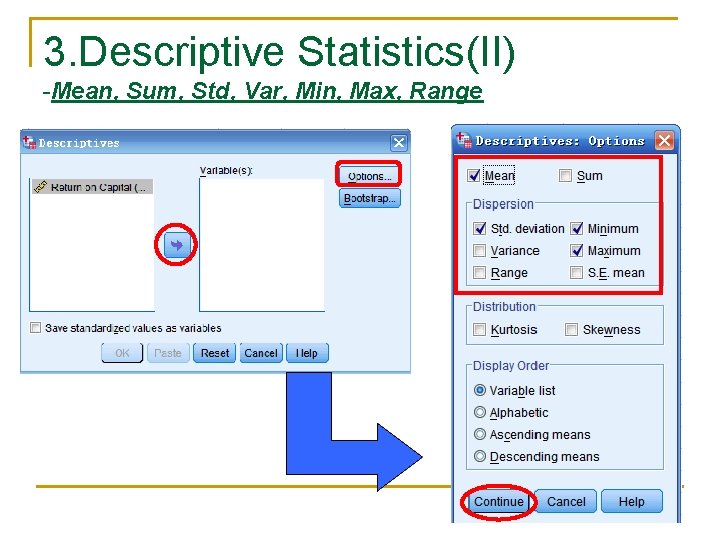 3. Descriptive Statistics(II) -Mean, Sum, Std, Var, Min, Max, Range 14 