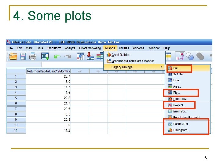 4. Some plots 18 