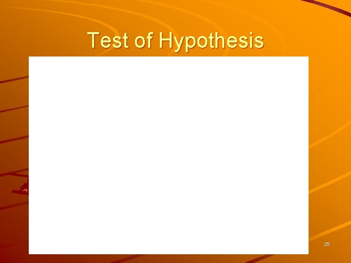 Test of Hypothesis 25 