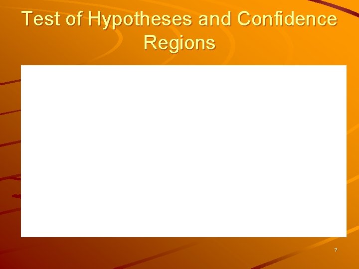 Test of Hypotheses and Confidence Regions 7 
