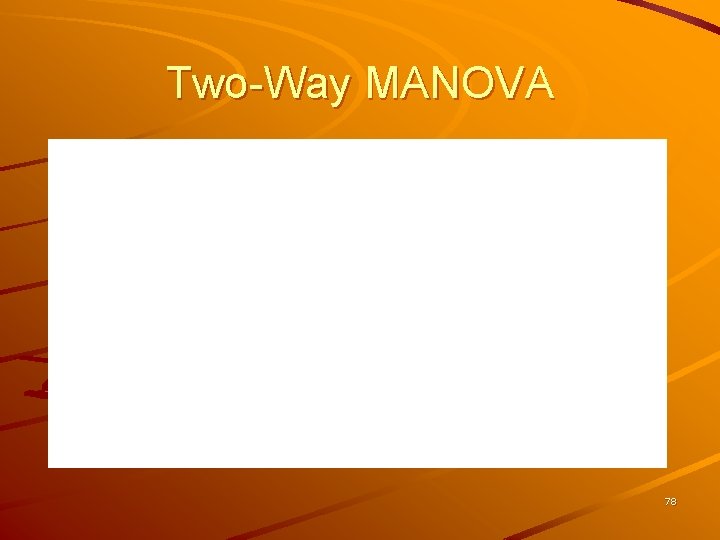 Two-Way MANOVA 78 