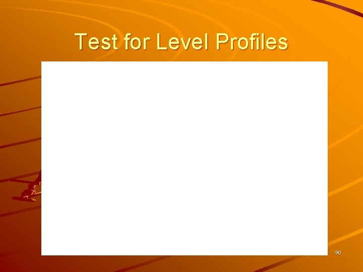 Test for Level Profiles 90 