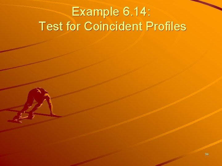 Example 6. 14: Test for Coincident Profiles 94 