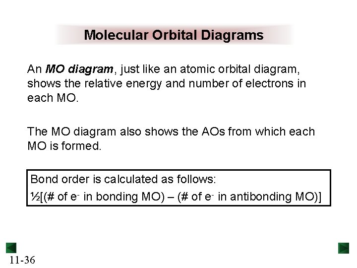 Molecular Orbital Diagrams An MO diagram, just like an atomic orbital diagram, shows the