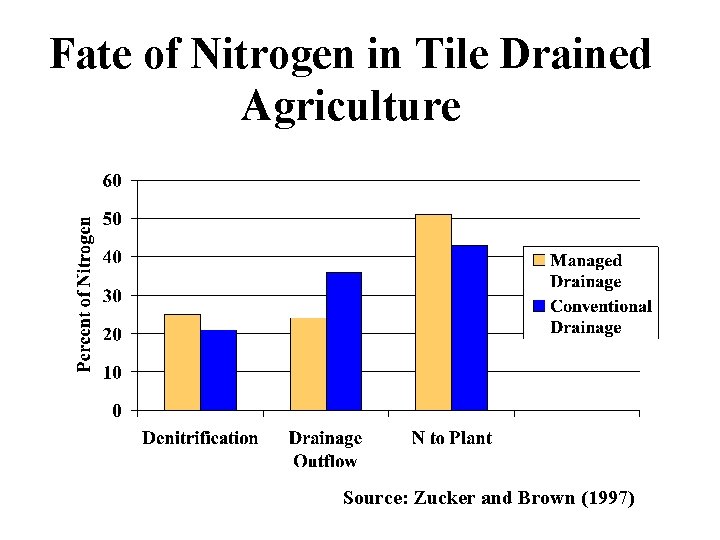Fate of Nitrogen in Tile Drained Agriculture Source: Zucker and Brown (1997) 