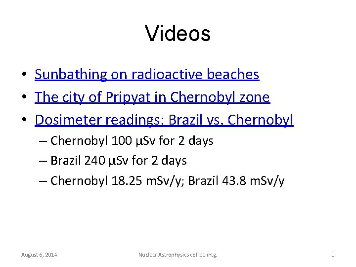 Videos • Sunbathing on radioactive beaches • The city of Pripyat in Chernobyl zone
