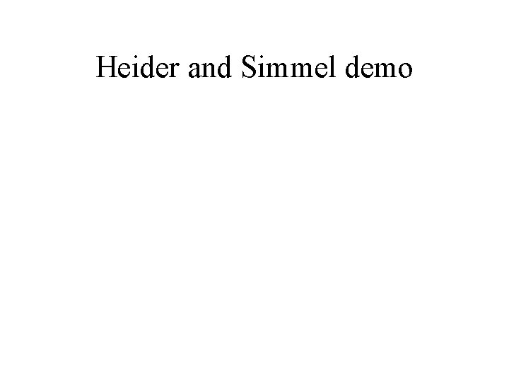 Heider and Simmel demo Heider and Simmel demo