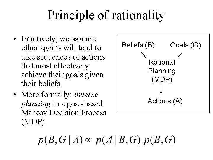 Principle of rationality • Intuitively, we assume other agents will tend to take sequences Principle of rationality • Intuitively, we assume other agents will tend to take sequences