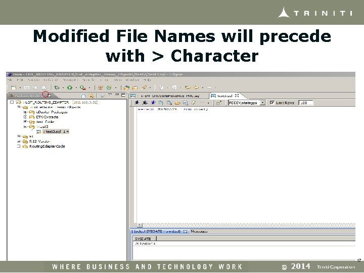 Modified File Names will precede with > Character 17 