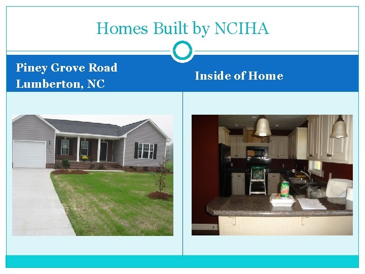 Homes Built by NCIHA Piney Grove Road Lumberton, NC Inside of Home 