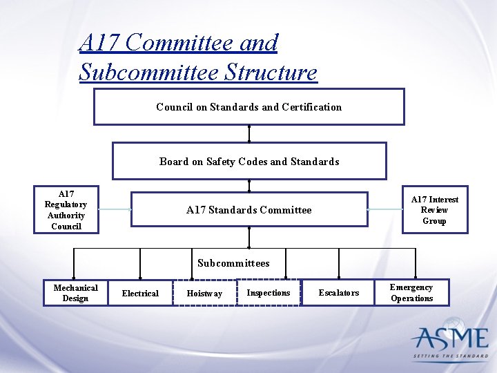 A 17 Committee and Subcommittee Structure Council on Standards and Certification Board on Safety