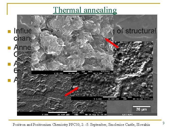 Thermal annealing n n Influence of thermal annealing of structural changes. Annealed: Fe-11. 62%Cr:
