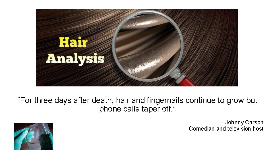 “For three days after death, hair and fingernails continue to grow but phone calls “For three days after death, hair and fingernails continue to grow but phone calls