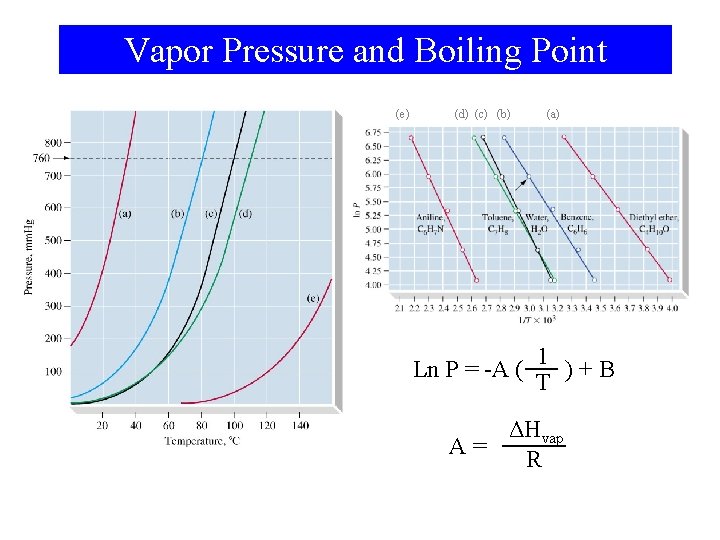 Vapor Pressure and Boiling Point (e) (d) (c) (b) (a) 1 Ln P =