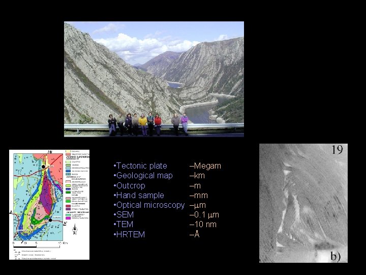  • Tectonic plate • Geological map • Outcrop • Hand sample • Optical