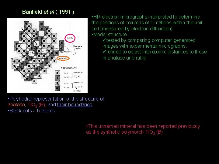 Banfield et al ( 1991 ) • HR electron micrographs interpreted to determine the