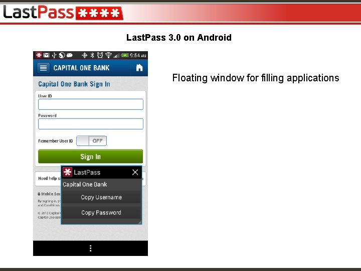 Last. Pass 3. 0 on Android Floating window for filling applications 