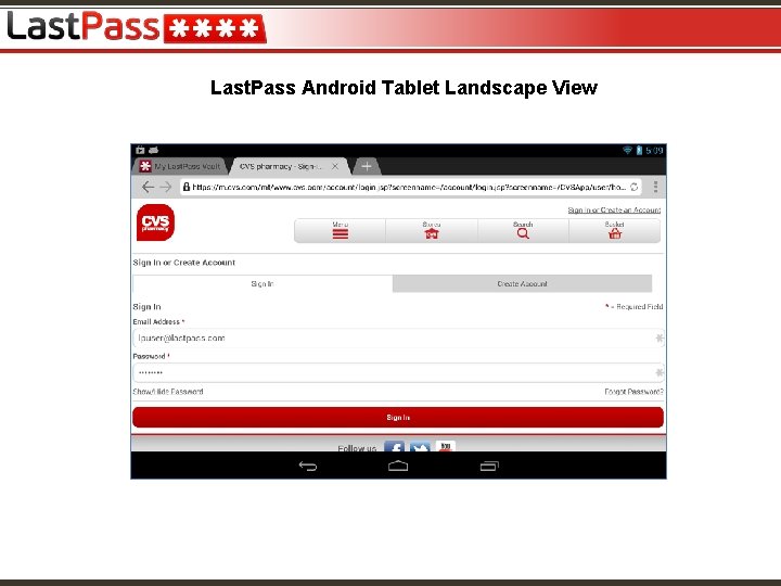 Last. Pass Android Tablet Landscape View 