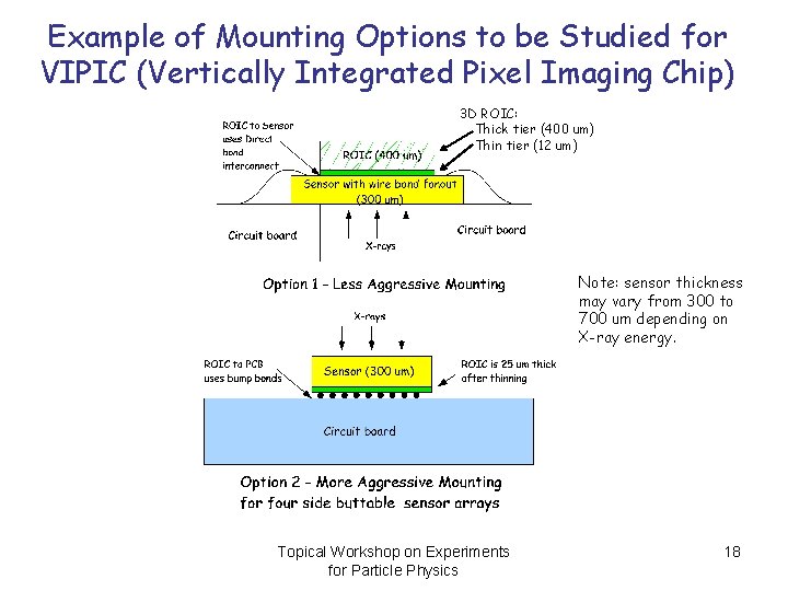 Example of Mounting Options to be Studied for VIPIC (Vertically Integrated Pixel Imaging Chip)