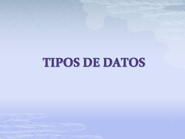 TIPOS DE DATOS 