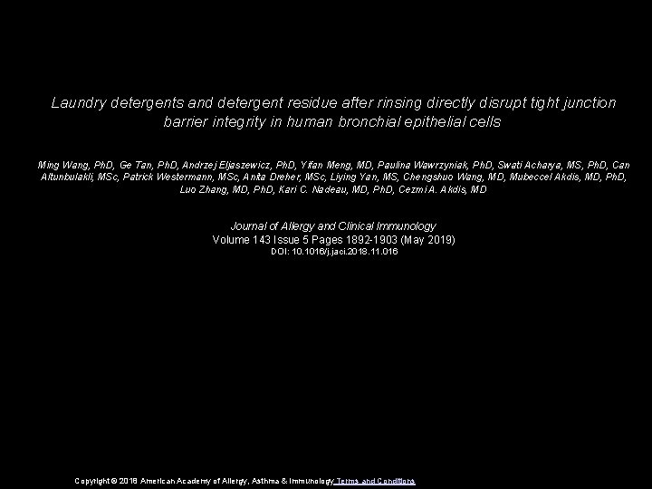 Laundry detergents and detergent residue after rinsing directly disrupt tight junction barrier integrity in