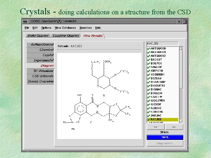 Crystals - doing calculations on a structure from the CSD 