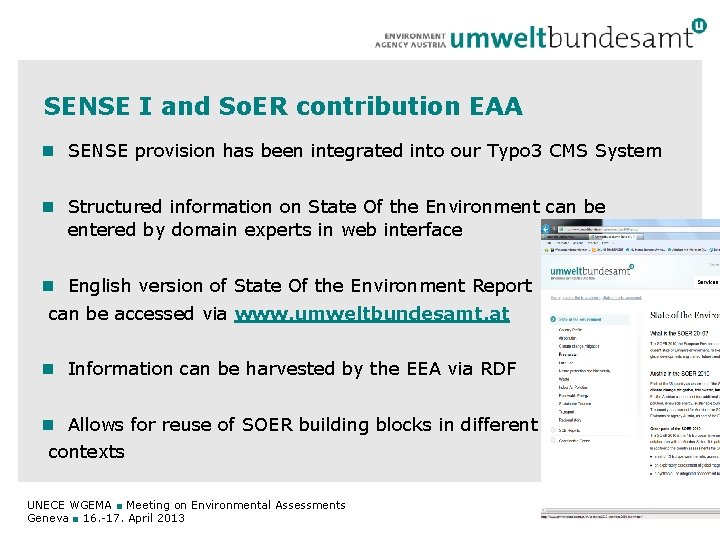 SENSE I and So. ER contribution EAA SENSE provision has been integrated into our