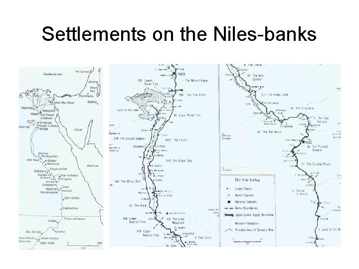 Settlements on the Niles-banks 