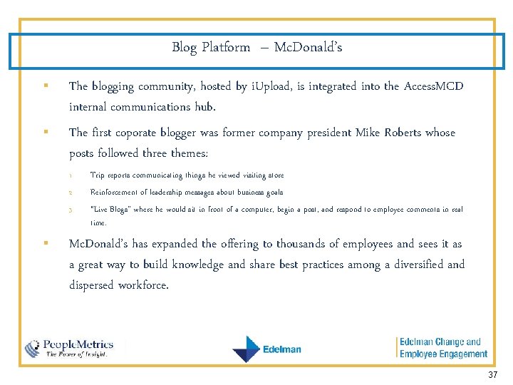 Blog Platform – Mc. Donald’s § § The blogging community, hosted by i. Upload,