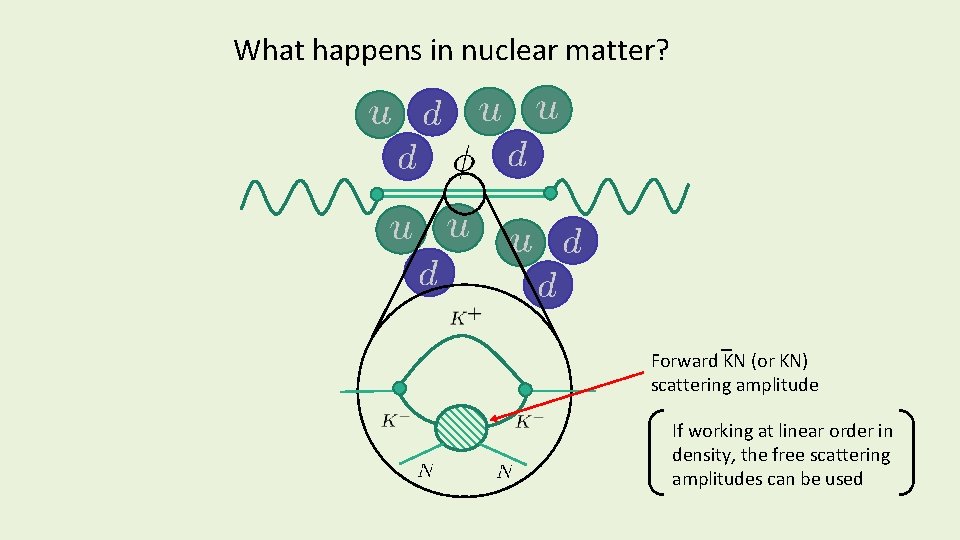 What happens in nuclear matter? Forward KN (or KN) scattering amplitude If working at What happens in nuclear matter? Forward KN (or KN) scattering amplitude If working at