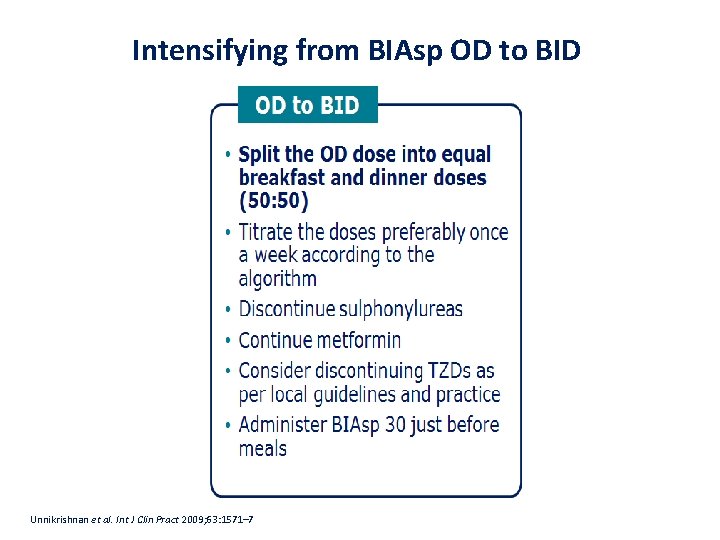 Intensifying from BIAsp OD to BID Unnikrishnan et al. Int J Clin Pract 2009;