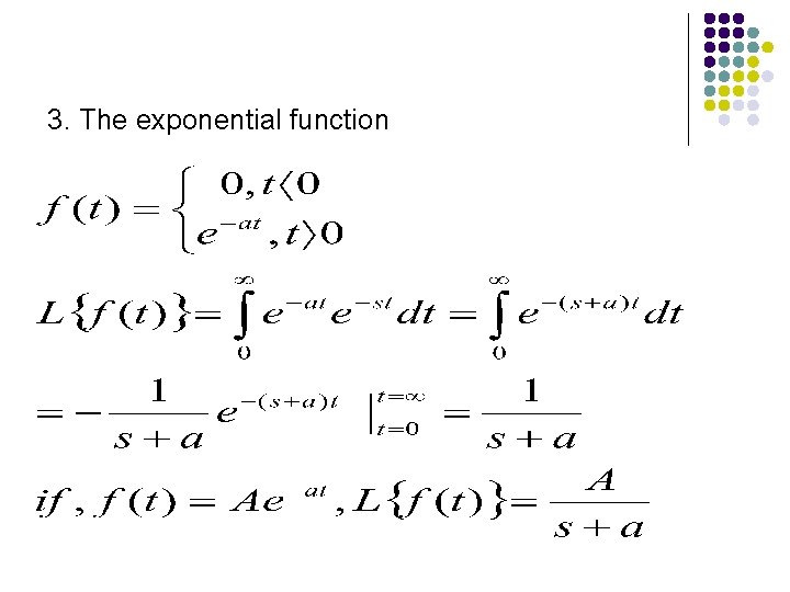 3. The exponential function 