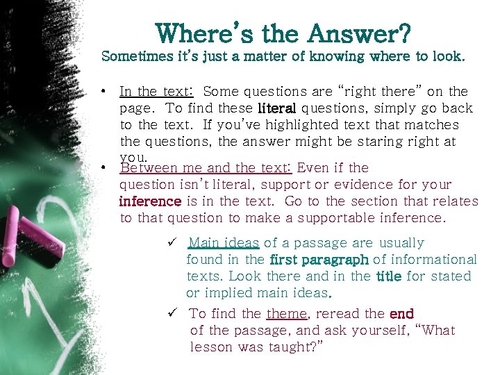 Where’s the Answer? Sometimes it’s just a matter of knowing where to look. •