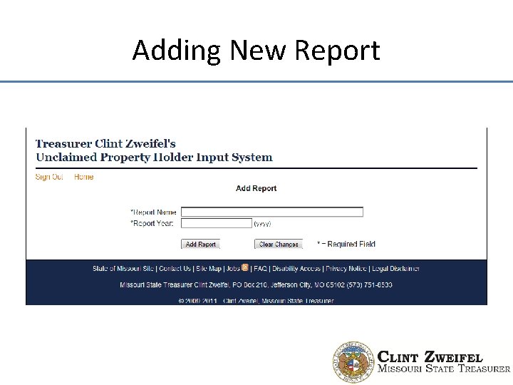 Adding New Report 