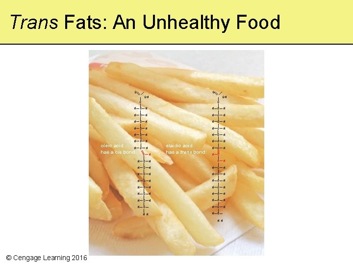 Trans Fats: An Unhealthy Food O O OH OH C C H— C— H Trans Fats: An Unhealthy Food O O OH OH C C H— C— H