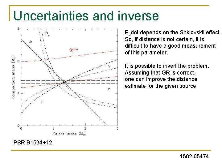 Uncertainties and inverse P dot depends on the Shklovskii effect. problems So, if distance Uncertainties and inverse P dot depends on the Shklovskii effect. problems So, if distance