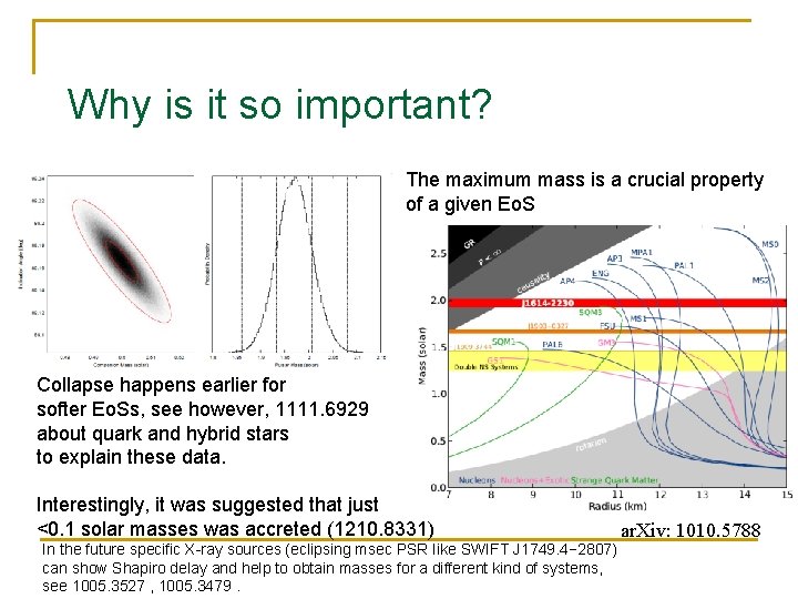 Why is it so important? The maximum mass is a crucial property of a Why is it so important? The maximum mass is a crucial property of a