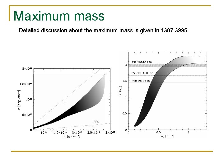 Maximum mass Detailed discussion about the maximum mass is given in 1307. 3995 Maximum mass Detailed discussion about the maximum mass is given in 1307. 3995