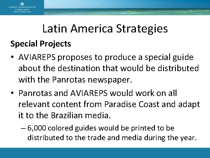 Latin America Strategies Special Projects • AVIAREPS proposes to produce a special guide about