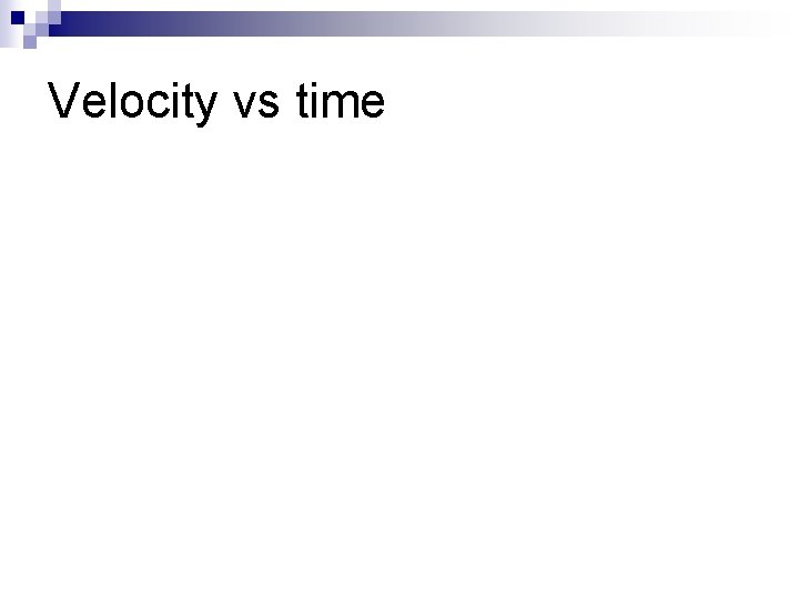 Velocity vs time 